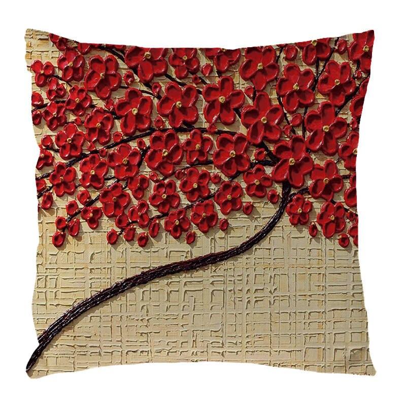 Vintage Flower Pillow Case Cushion Cover Mural Fall Tree Cherry Sofa Decorative Vintage Flower Pillow Case Cushion Cover Mural Fall Tree Cherry Sofa Decorative