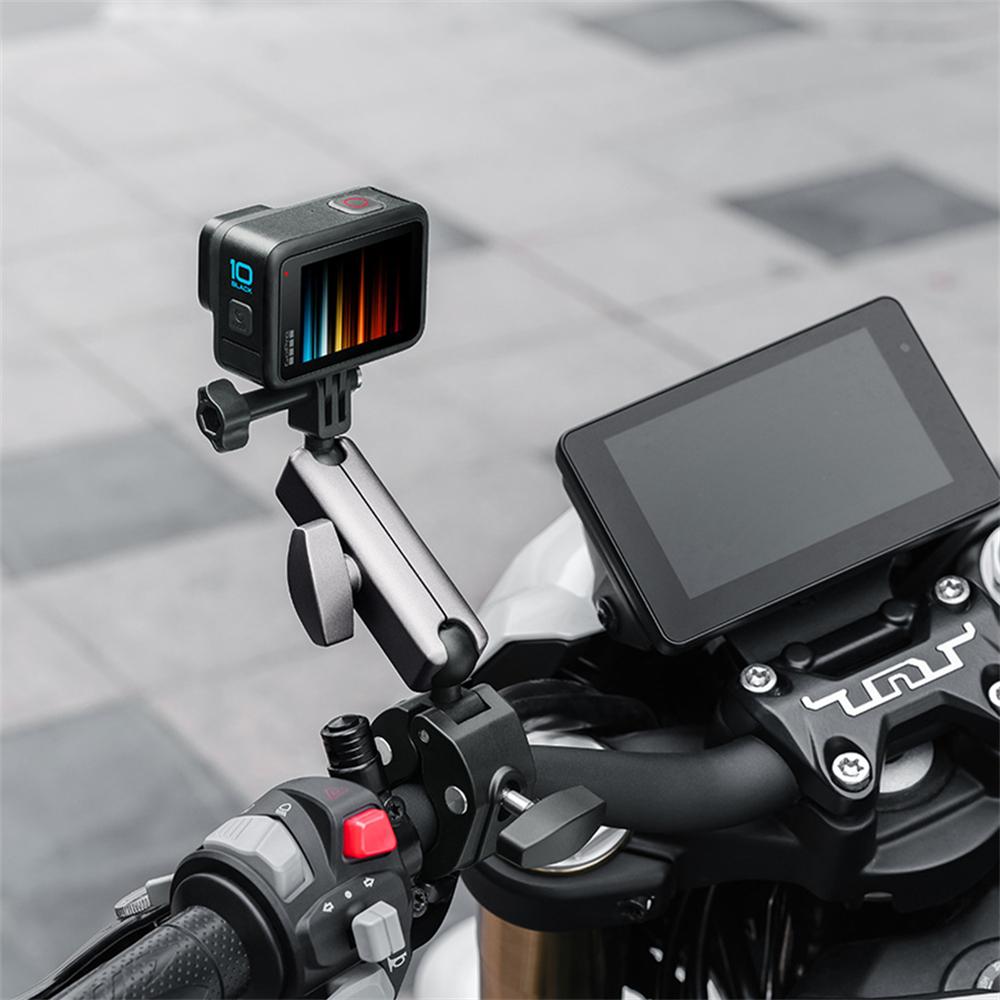 Motorcycle Bike Handlebar Clamp Holder Clip For GoPro Insta360 DJI Action Camera