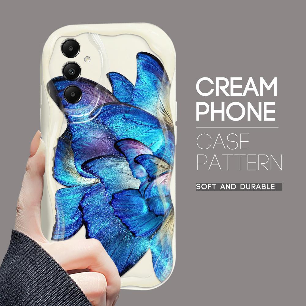 Cute Cartoon Pattern Cream Texture Casing Wavy Edge Soft Silicone Cover Phone Case for Samsung