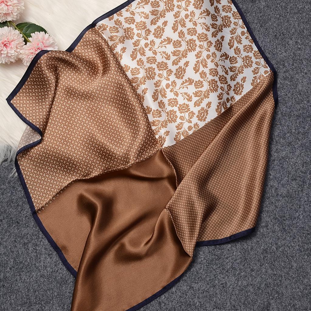 Fashion splicing cashew flower silk 11 square scarf women's summer sunscreen yarn print scarf small scarf