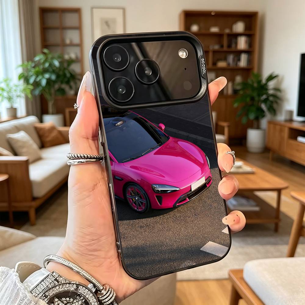 Ultra Sleek Car Su7  Phone Case For iPhone 17,16,15,14,13,12,11 Plus,Pro Max,XS,Colored Silver Plated Inside Cover iPhone12PRO