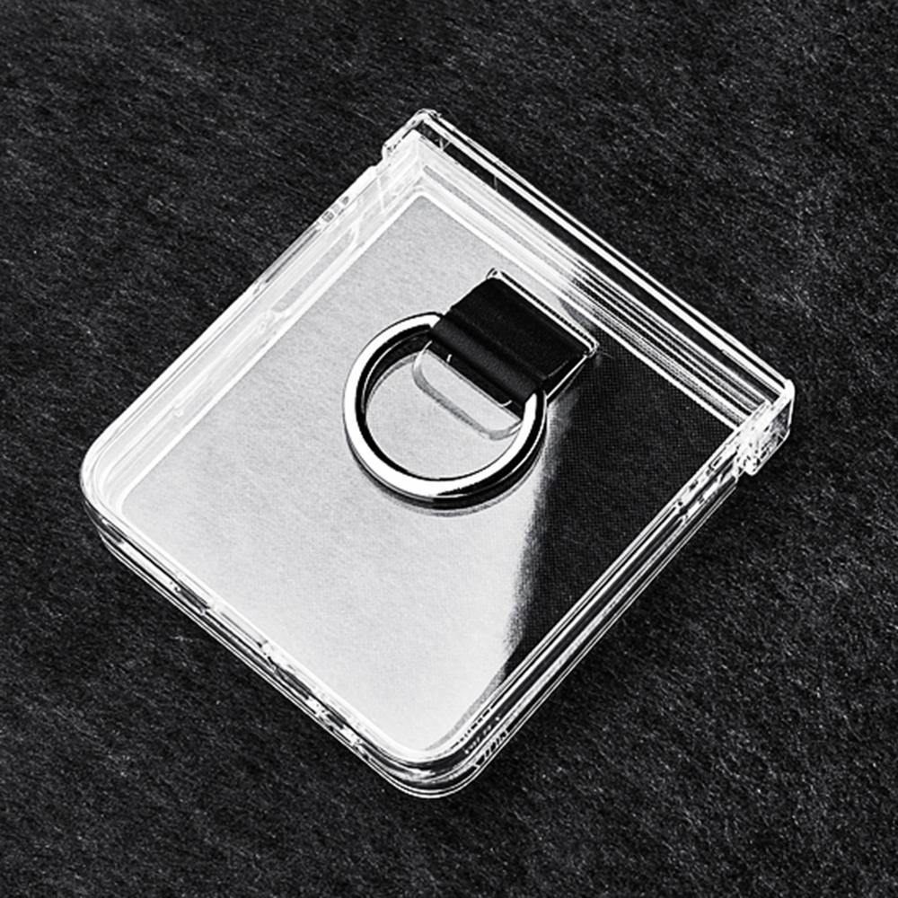 For Samsung Galaxy Z Flip7 5G Case Hinge Protection PC Clear Shockproof Phone Cover with Finger Ring