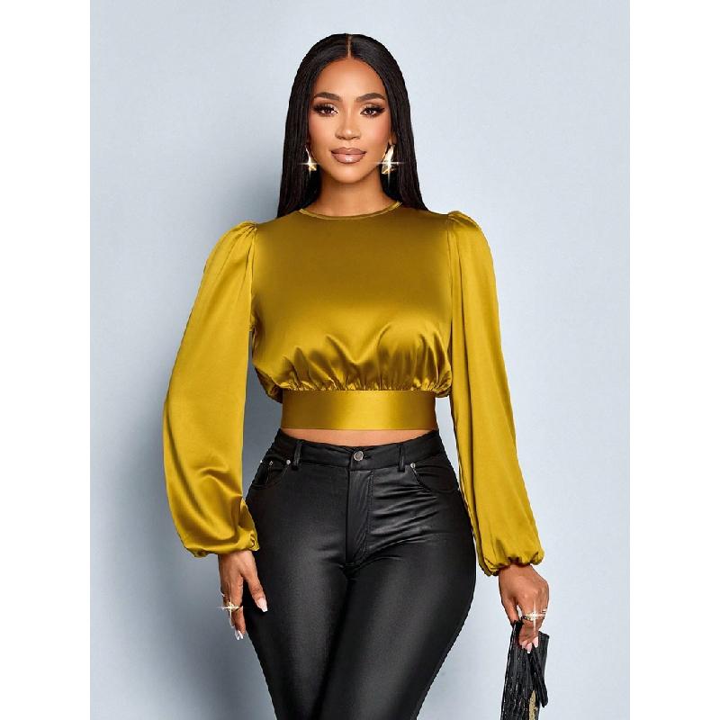 2026 Spring New Satin Shirt Sexy Leopard Print Women's Backless Top