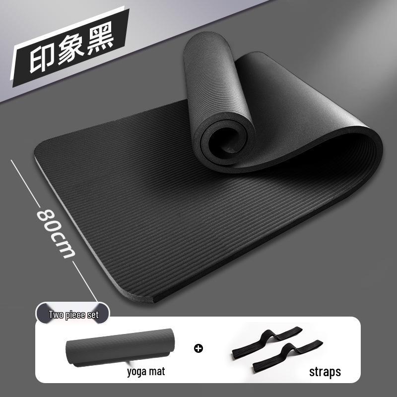 Men's Fitness Yoga Mat - Thick, Anti-slip, Shock-absorbing, Silent, Wide, and Soundproof for Home Exercise.