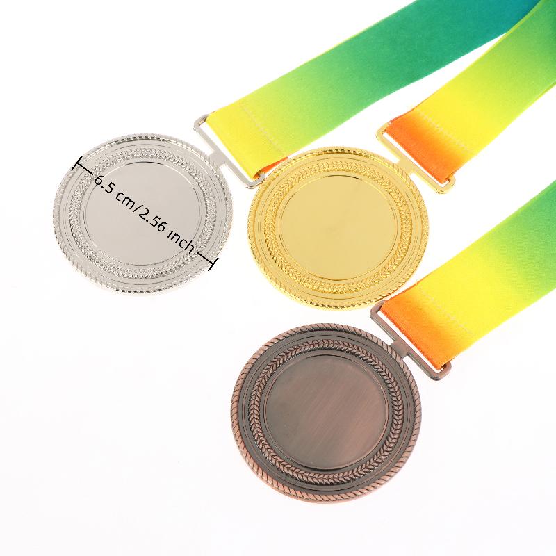 Medaglie di Premiazione in Metallo con Nastro da Collo Stile Oro Argento Bronzo Per Sport Accademia o Qualsiasi Competizione Diametro
