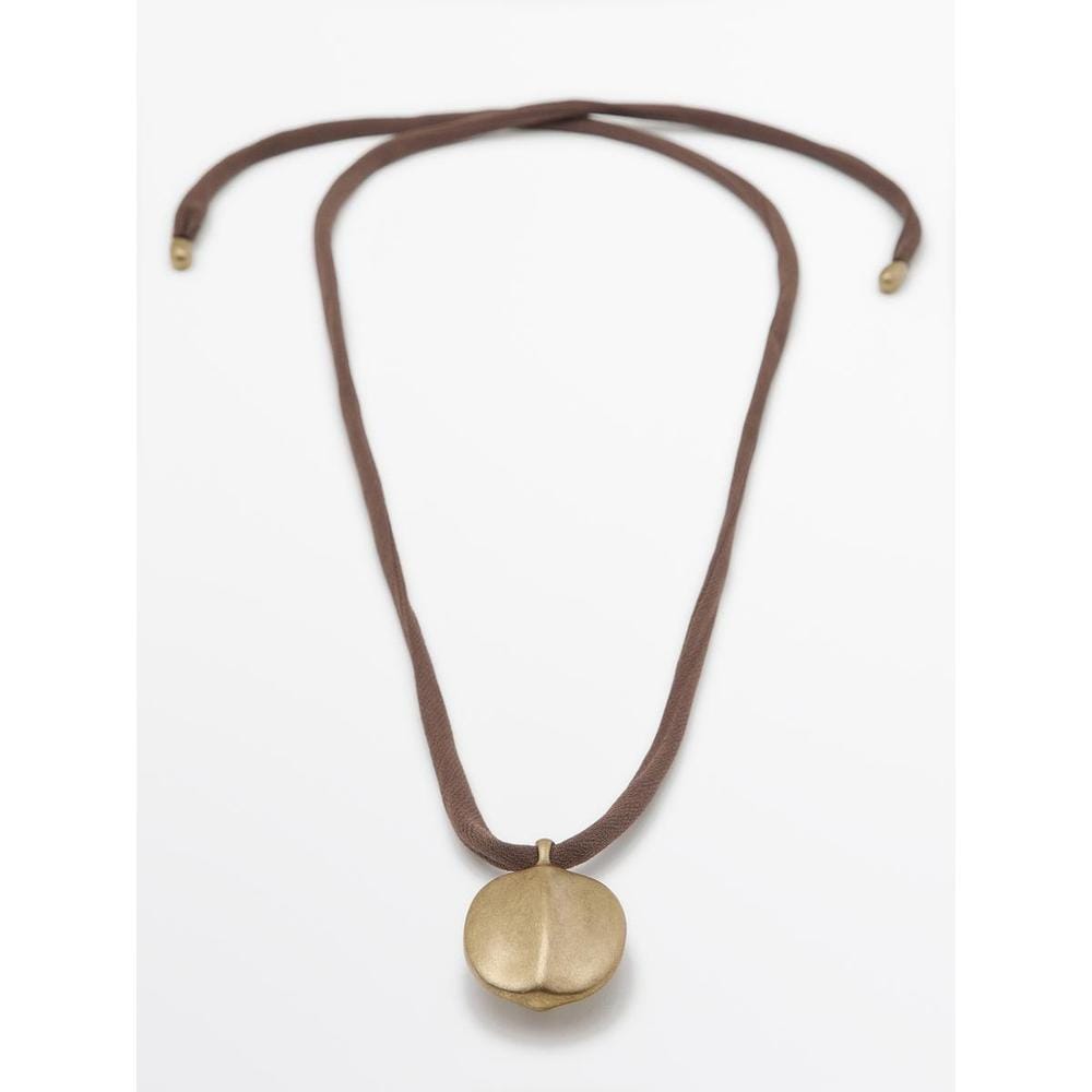 Leaf and Silk String Necklace 04602603303
