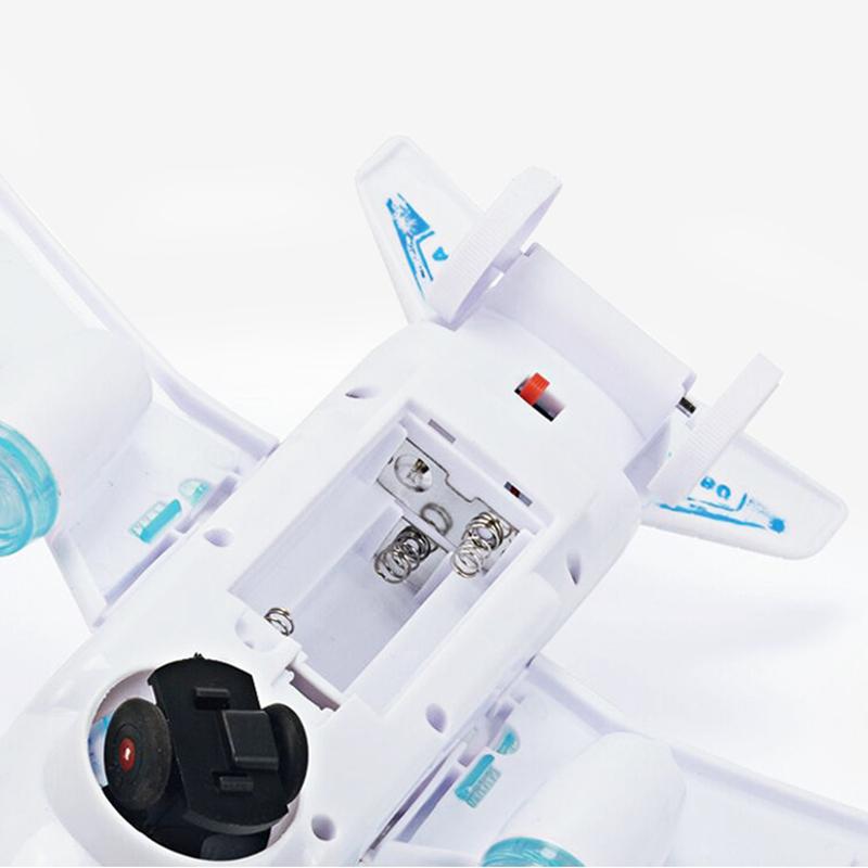 Christmas Kids Gift Electronic Aeroplane Toy with Music Autopilot Rotation Flash Sound Plane Educational Toy for Children