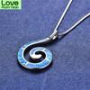 Blaike Ozeanblau Weißes Feueropal Für Frauen Muschel Anhänger Wellen Halsketten Farbe Spirale Choker Weiblicher Feinschmuck Trendiger Anhänger