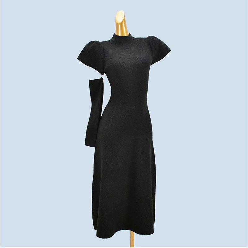 

Single Product Variety Slim Fit below the Knee Knitting Bottoming Dress Women s Clothing Fall and Winter New Type Hip Skirt Long Dress