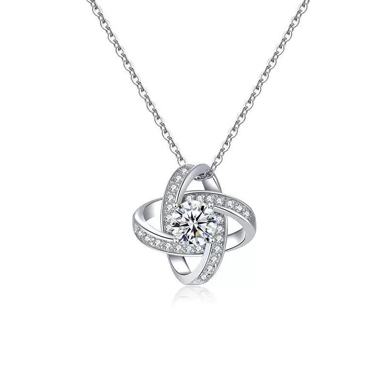 

Clover Necklace for Women - Full Diamond Pendant Choker