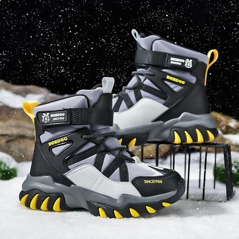 Winter High-Top Sneaker für Kinder Warme Plüsch Schneestiefel Kind Wasserdichte Sneaker Jungen Rutschfeste Outdoor Stiefel 30-39