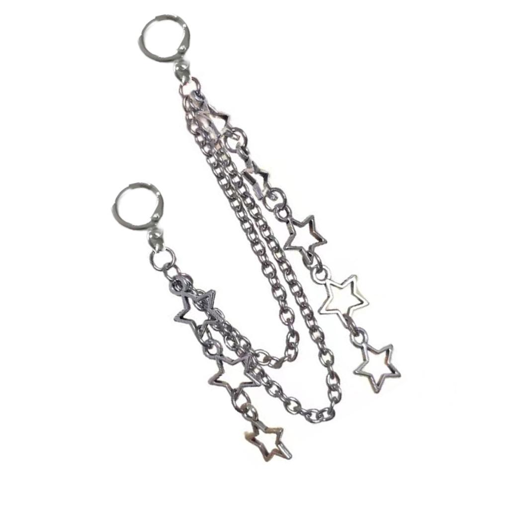 Women Star Tassels Earring Pentagrams Pendant Ear Rings Jewelry Five Pointed Star Earwear Stylish Party Accessory