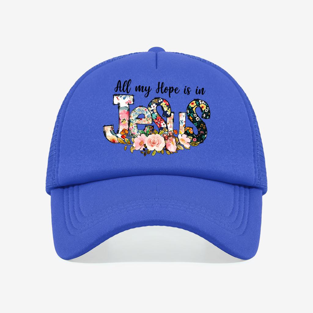 1PC American Retro Flower Jesus Mesh Hat | Multi Color Contrast+Breathable Mesh Fabric Belief Wearing Needs
