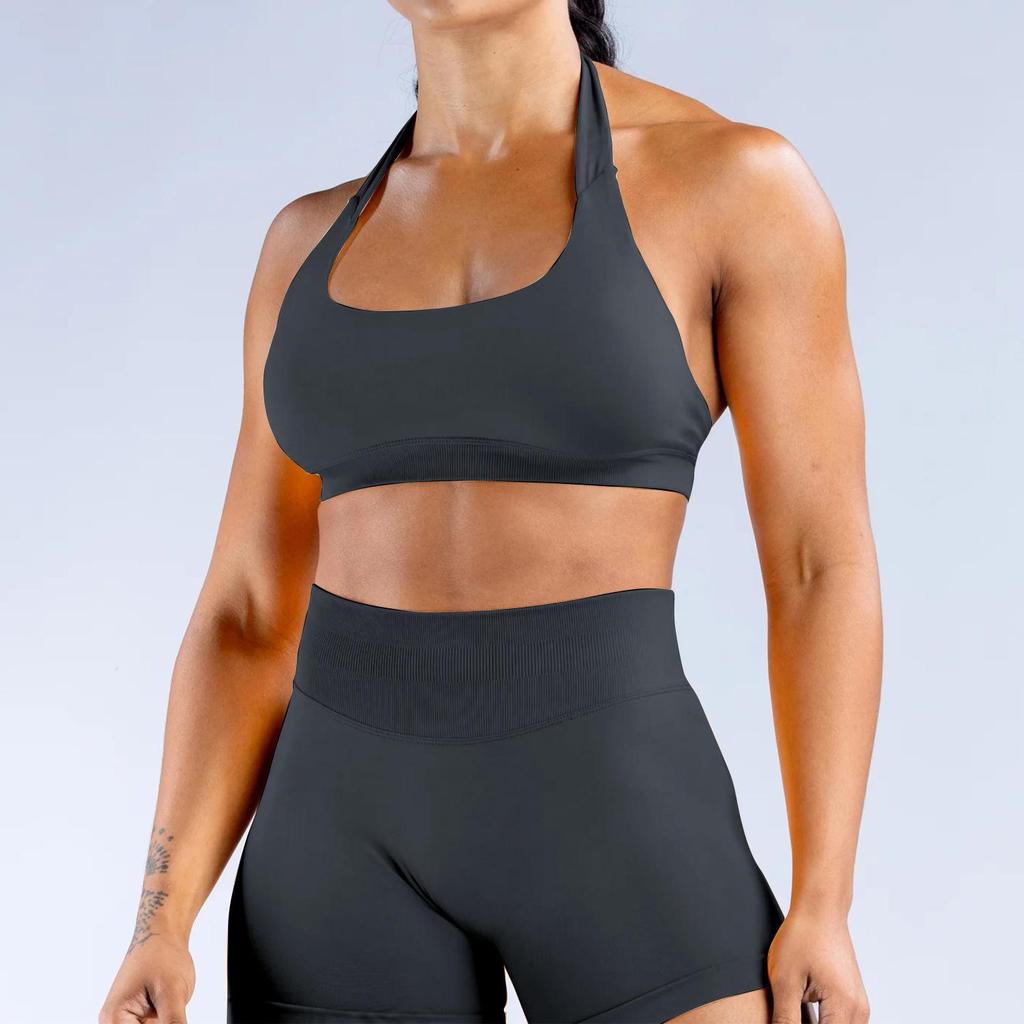 Macaron Color Women's Quick-Dry Low-Waist Yoga Pants & One-Shoulder Sports Bra with Pads