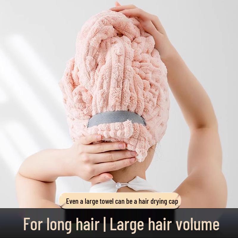 Super Absorbent Quick-Dry Hair Cap for Women - Large Towel Wrap for Long Hair.