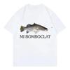 Tricou Casual Alb Amuzant Mi Bomboclat Fish Meme pentru Bărbați și Femei Top de Marcă de Lux