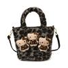 Dámská nylonová taška přes rameno Hello Kitty s leopardím vzorem a designem kreslené kočky pro každodenní použití