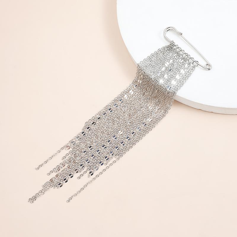 Elegant Pearl Chain Tassel Brooch Fashion Women Clothing Decor Accessories Jewelry Pin Pants Waist Adjust Pins Bag Pendant Gifts