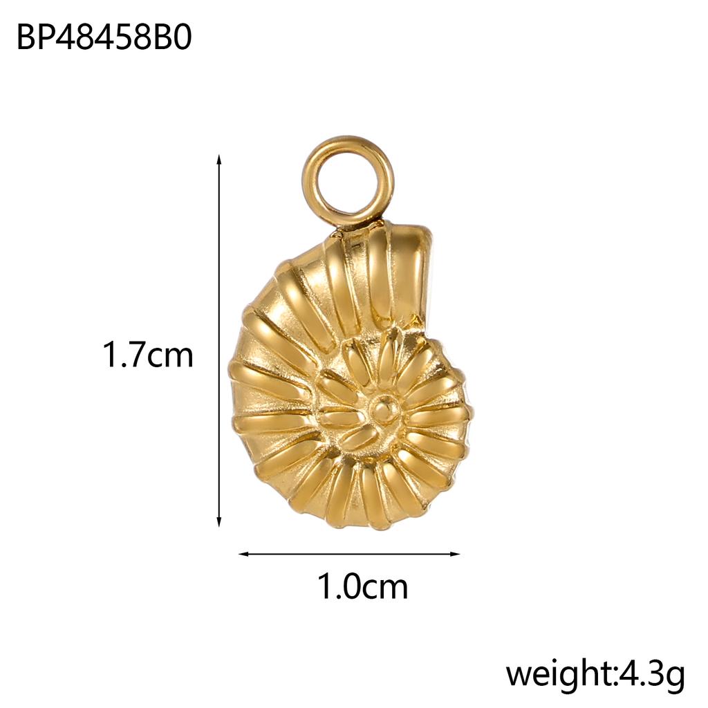 CARLIDANA Fashion Gold Plated Stainless Steel Sea Shell Cross Charms For Jewelry Making Necklace Pendant DIY Accessories