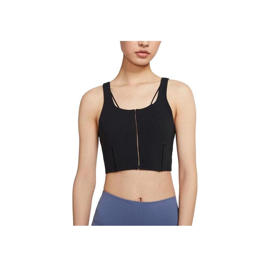 Nike Yoga Luxe Infinalon Crop Tank Top Women Tops Black CJ3666-010