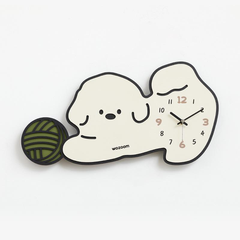 Wozoom Cute Dog Creative Wall Clock for Living Room or Dining Room