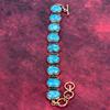 Copper Blue Turquoise Bracelet Copper Adjustable Chain Bracelet Gemstone Jewelry