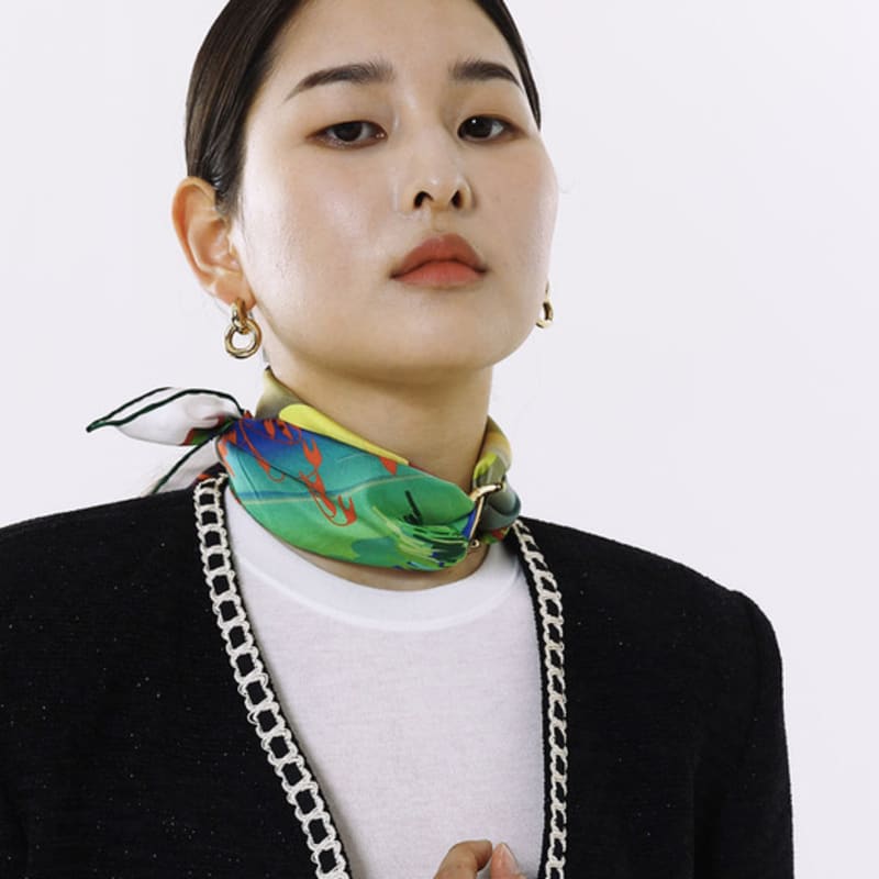 ONSZ Tropical Landscape Silk Scarf