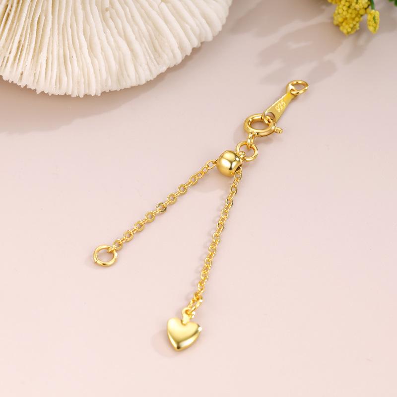 Adjustable Heart Tail Chain for DIY Bracelets and Necklaces - Universal Extension Chain Accessory