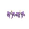 European and American diamond-set flower bow pearl fringed stud earrings fashionable exaggerated earrings light luxury high-end earrings