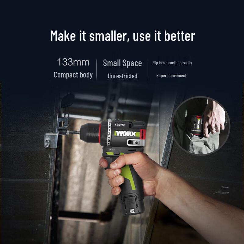 WORX 12V 50Nm Brushless Smart Cordless Drill & Impact Driver CN Plug (adapter Included)