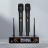 Twin Wireless Mics Frequency Modulator Set For Karaoke And Event Stable FM Signal Transmission Durability Construction