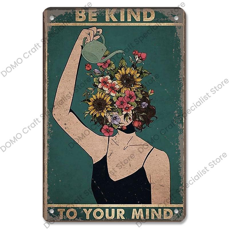 Gartenplaketten, Vintage-Metallblechschilder, Katze, Hund, Sonnenblumen, Mädchen, Metallplatte, Blumenladen, Herrenhaus, Wohnzimmer-Wanddekoration