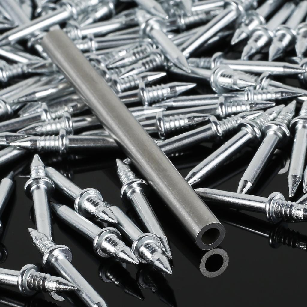 1 Set Double-Head Skirting Thread Seamless Nail Metal Skirting Line Without Marks Nail Screws Set with 2 Rods for Skirting Line