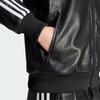 Adidas Originals Firebird Premium Faux Leather Luxe Three-Stripe Color Block Sports Jacket Women Jacket Black IY2912