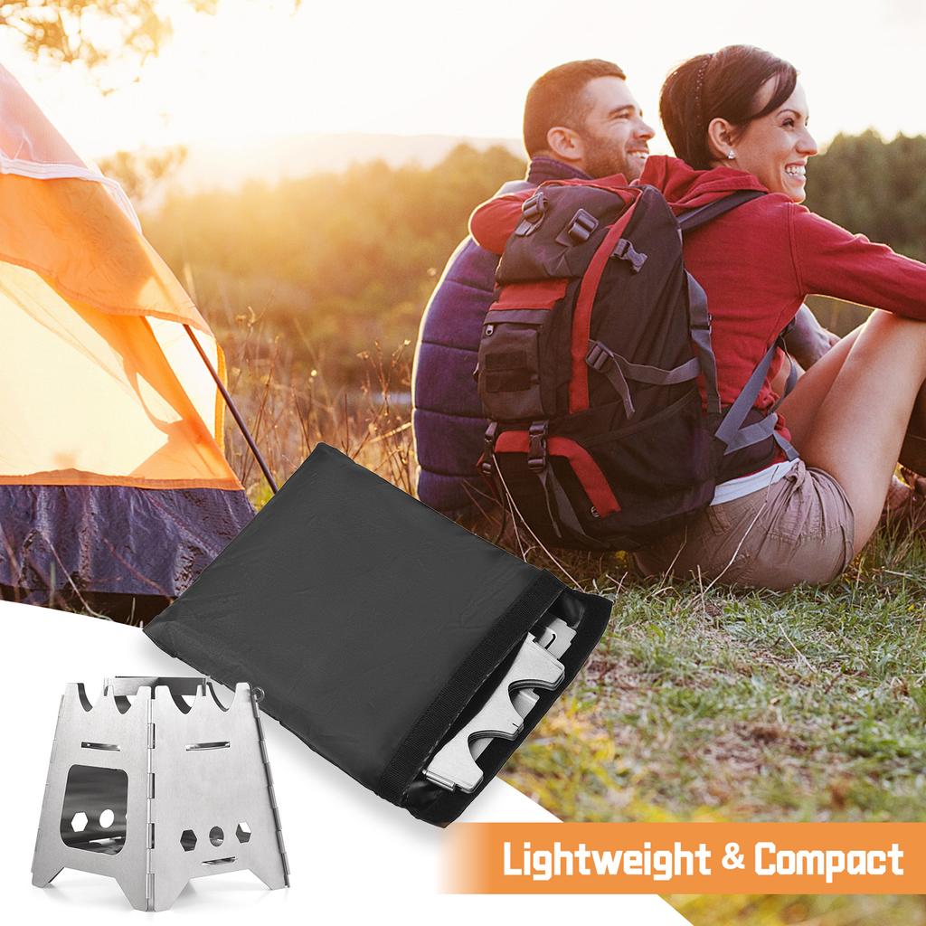 Zusammenklappbarer Campingkocher, Holzofen, tragbarer Edelstahl-Rucksackkocher, Alkohol