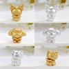 Sterling Silver 999 Cartoon Cinnamoroll and Kuromi Beaded Rope DIY Cute Loose Beads Accessories