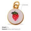 Fashion Enamel Round Brand Pendant Mama Strawberry Love Shape Exquisite Small Pendant