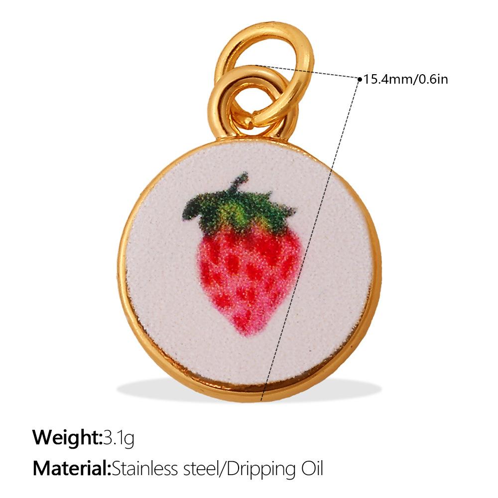 Fashion Enamel Round Brand Pendant Mama Strawberry Love Shape Exquisite Small Pendant