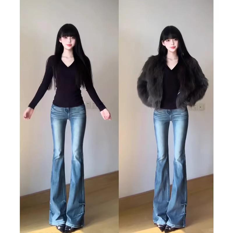 

Women s Black V-Neck Long Sleeve Slim Fit Base Layer Top with Brushed Inner for Autumn/Winter XXL (120-130 jin)