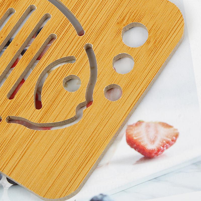 1Pc Bamboo Wooden Coaster Thick Anti-Scalding Insulation Non-Slip Pot Bowl Mat