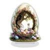 Easters Decorations Easters Eggs Bunnies Figurines Spring Decors Acrylic Rabbit Statue Home Farmhouses Tabletop Decors
