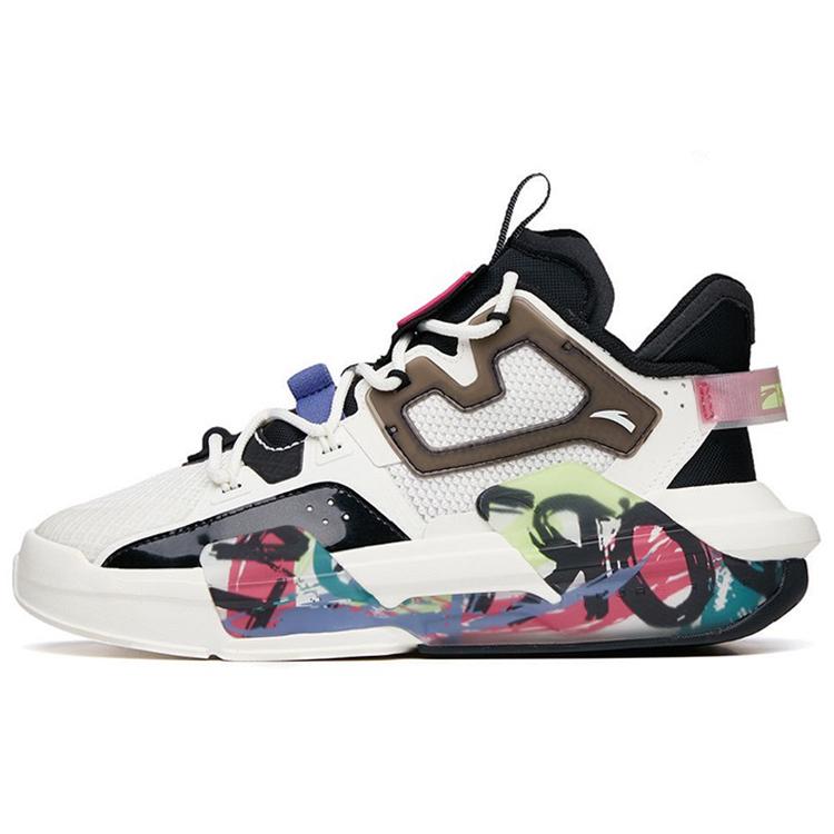 

ANTA Bastard Casual Shoes Women s Mid top Ivory White/Black/Magenta 122138081-5 36