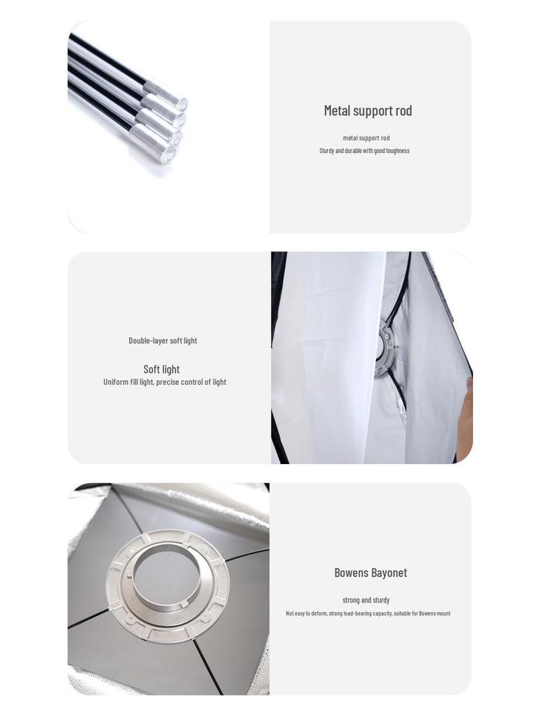 8-Shadow 60x90 Softbox with Universal Bowens Mount for Live Broadcast and Film Lighting