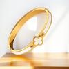 Bracciale Quadrifoglio in Acciaio Titanio con Strass: Elegante Lusso Leggero per la Moda Versatile Femminile.