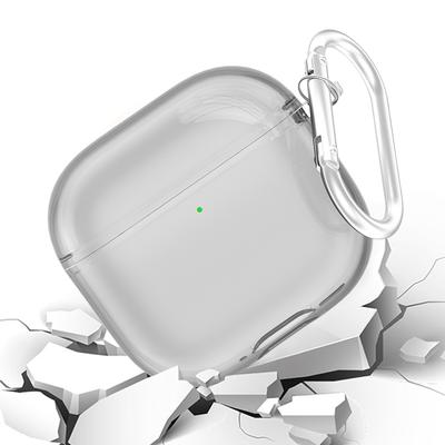 2 Piezas Funda Protectora Transparente de TPU con Mosquetón Cubierta Protectora Piel Anticaída Funda Transparente para AirPods 4 (2025)