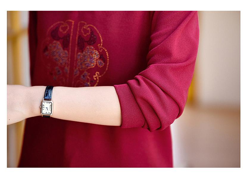 Mamas Herbst Stehkragen Langarm Bluse - Eleganter Nationalstil für Frauen mittleren und höheren Alters