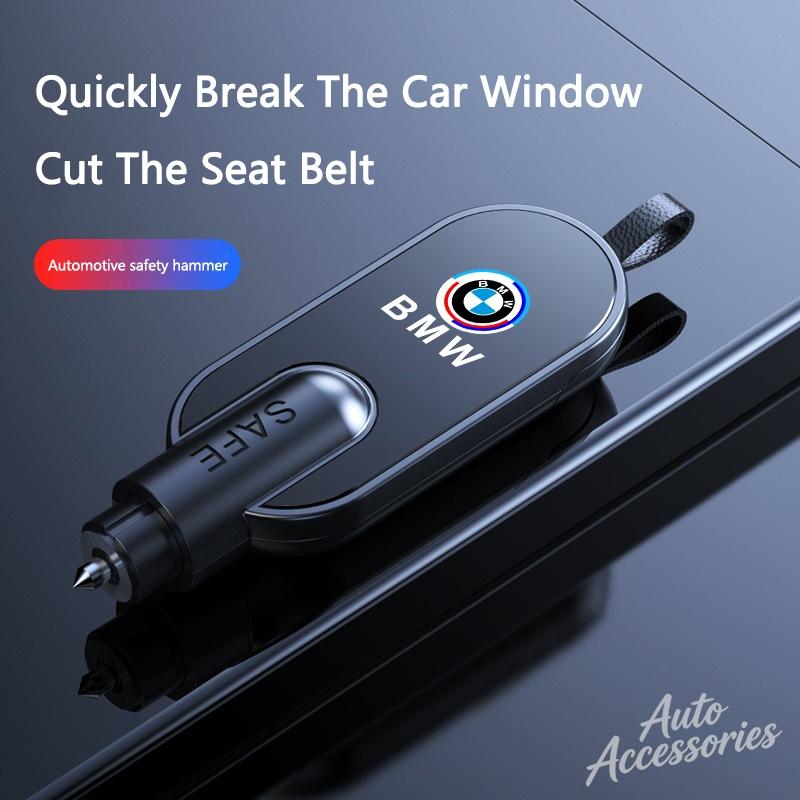 2 In 1 Car Window Breaker Safety Hammer Seat Belt Cut Function Emergency Escape Tool For BMW 50th Anniversary E46 E90 X3 Sticker Gzhx77