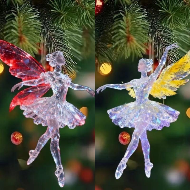 2D Acrylic Christmas Pendants Zodiac Horse Tree Hangings Car Rearview Mirror Pendant Charm Party New Year Decoration Ornaments