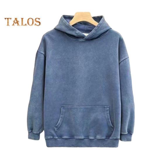 Winter Couple Hoodie Washed Retro Loose Hooded Pullover Long Sleeve Unisex Top Elastic Cuffs Thick Fall Spring Hoodie