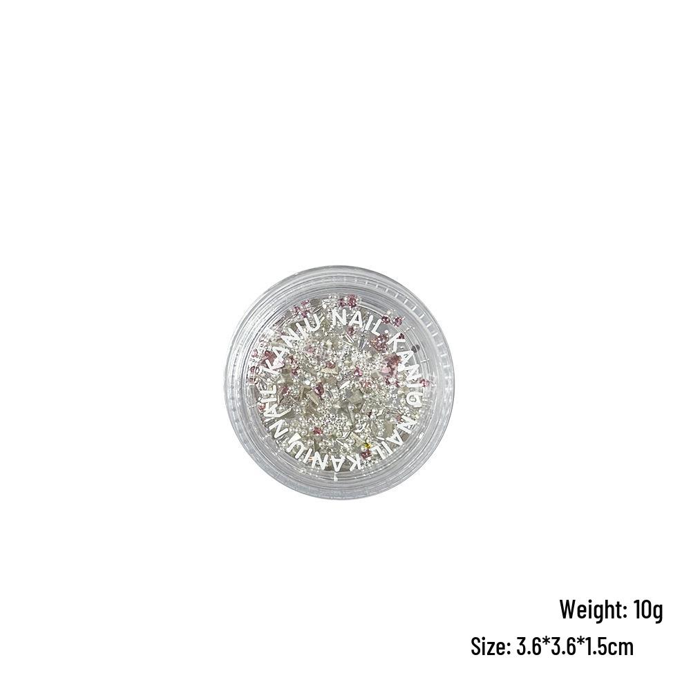 Christmas Nail Art Zirconia Rhinestone Pack: Mini Steel Beads, Pearls, Trapezoid Flatback for DIY Nail Decoration.